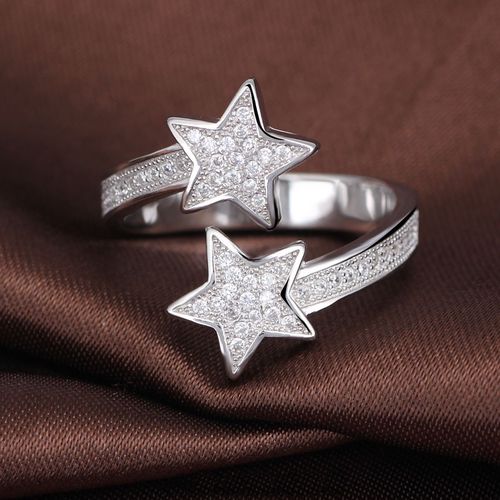 OLIVIE Nastavitelný stříbrný prsten HVĚZDY 535