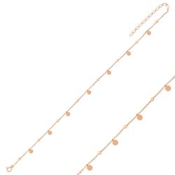 OLIVIE Stříbrný řetízek na nohu PENÍZKY ROSE 580