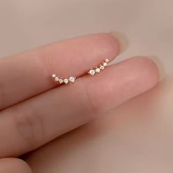 Stříbrné podélné náušnice GOLD 8700