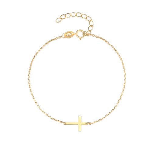 Stříbrný náramek KŘÍŽEK GOLD 8715