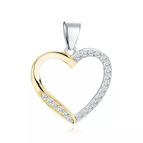 Stříbrný přívěsek SRDCE GOLD 9429