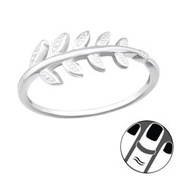 OLIVIE Stříbrný midi prsten VĚTVIČKA 577
