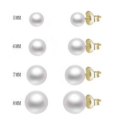 OLIVIE Náušnice 7mm sladkovodní perly GOLD 549