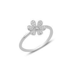 OLIVIE Stříbrný květinový prsten 3183 