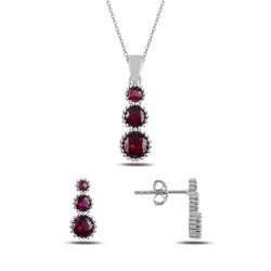 OLIVIE Stříbrná sada FROSTY GARNET 439