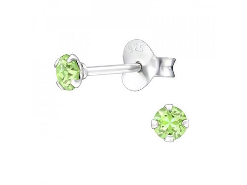 OLIVIE Stříbrné náušnice Swarovski GREEN 491